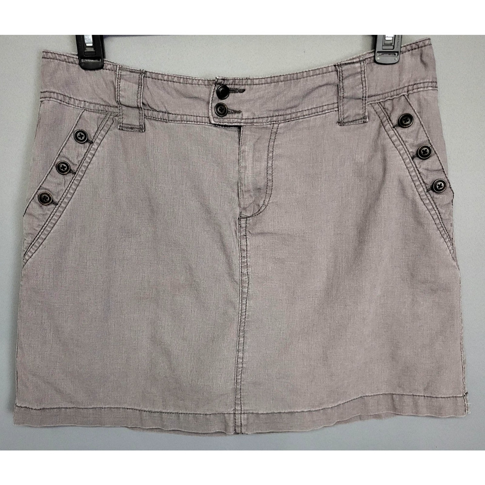 Sonoma Skort Womens 12 Linen Cotton Button Pockets Casual Summer Shorts/Skirt